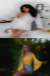 Looking woman entertain couple